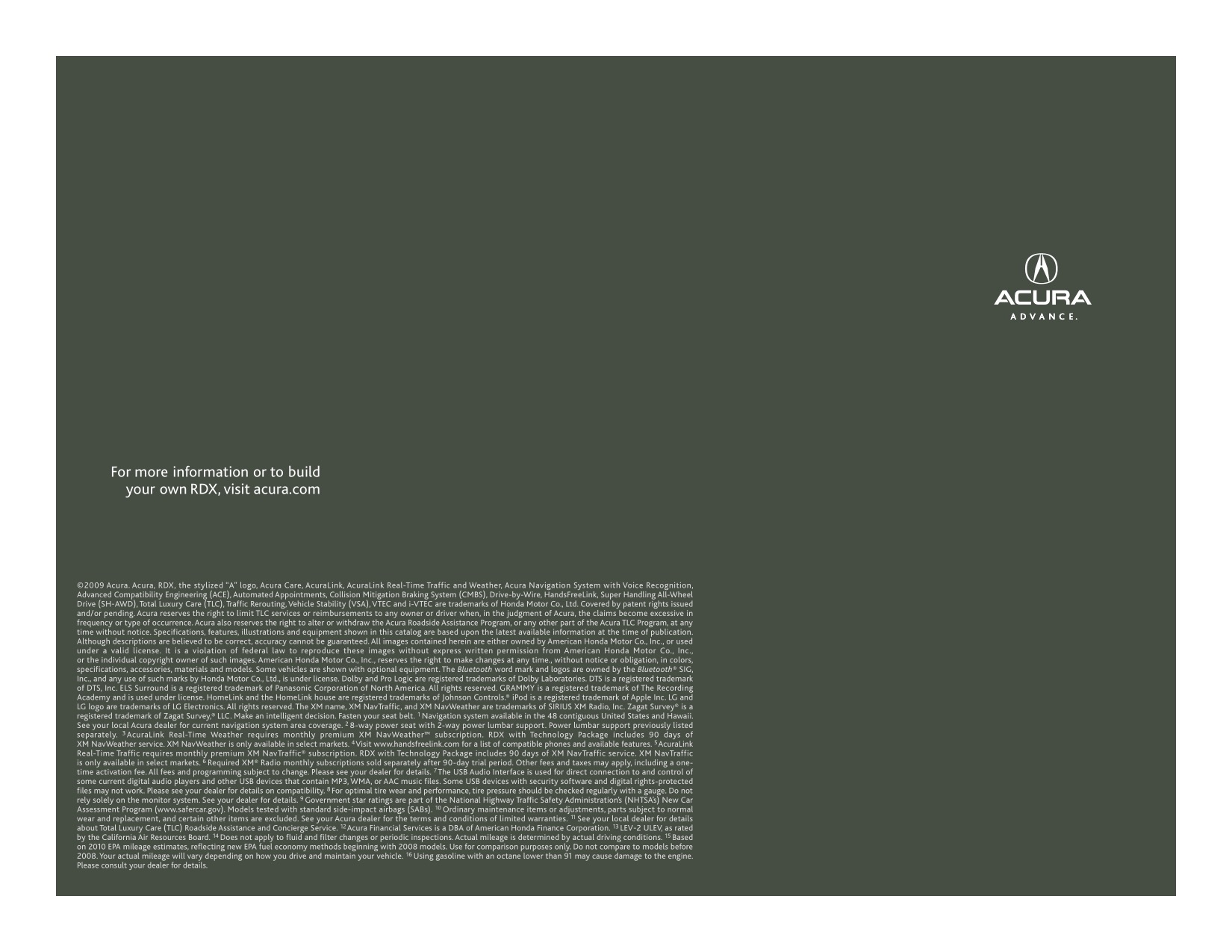 2010 Acura RDX Brochure Page 3
